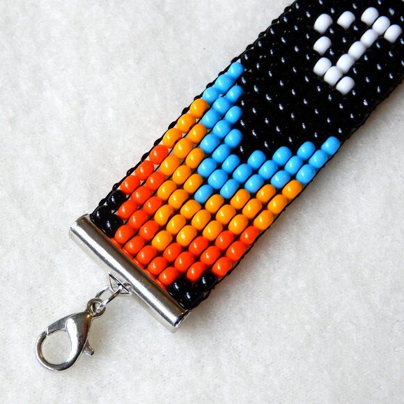 ATL bead bracelet, Atlanta MARTA colors, handmade, adjustable length - Picture 2 of 3